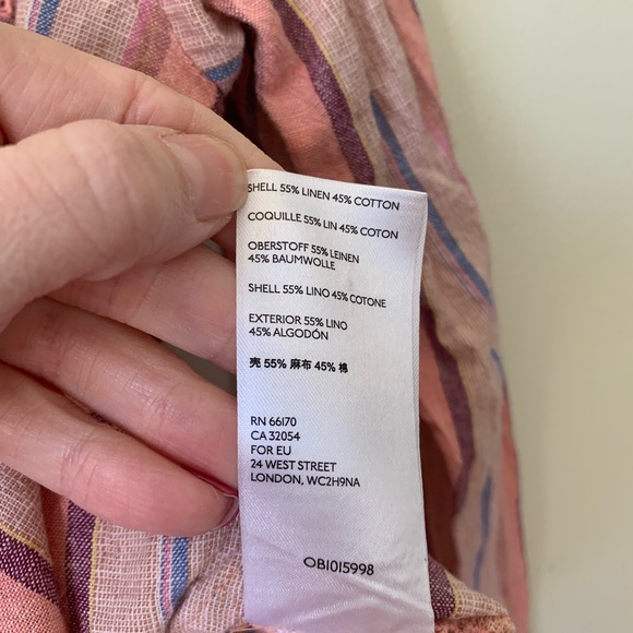 Anthropologie Maeve Anthropologie Striped Linen Blend Shirt Size Small - Picture 7 of 9